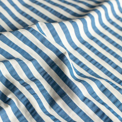 Seersucker Tom Off-White / Denim Blue