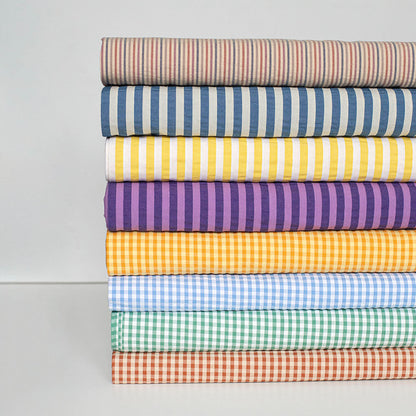 Seersucker Tom Off-White / Denim Blue