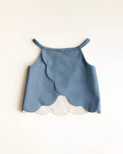 Scalloped hem top kids’ sewing pattern