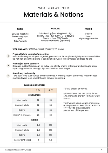 Dragon Wings Sewing Pattern