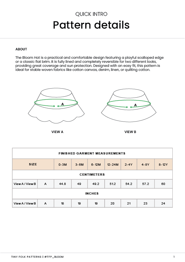 Bloom Hat Sewing Pattern