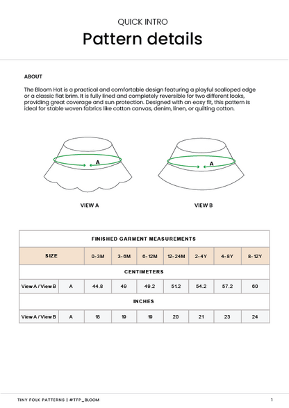 Bloom Hat Sewing Pattern