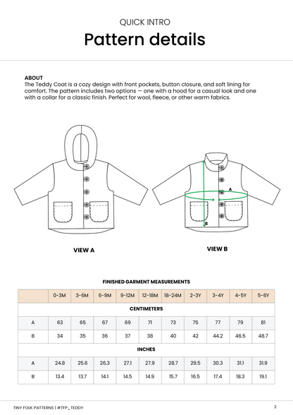 Teddy Coat Sewing Pattern