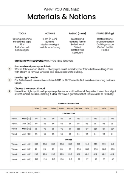 Teddy Coat Sewing Pattern