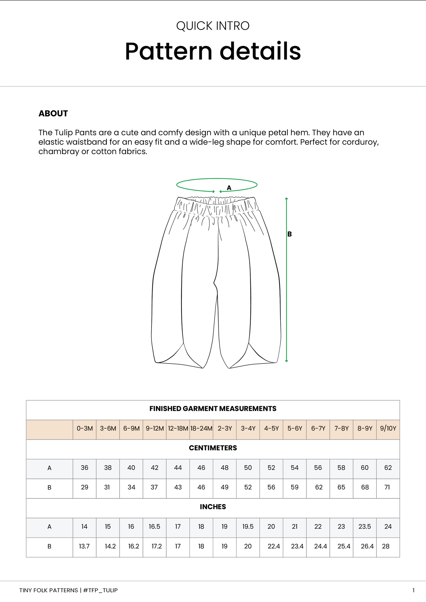 Anemone + Tulip Set Sewing Pattern