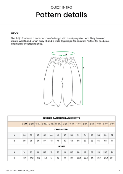 Anemone + Tulip Set Sewing Pattern