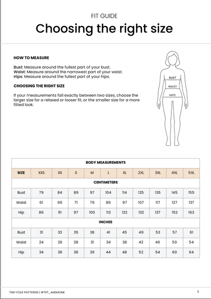 Anemone Women's Top Sewing Pattern